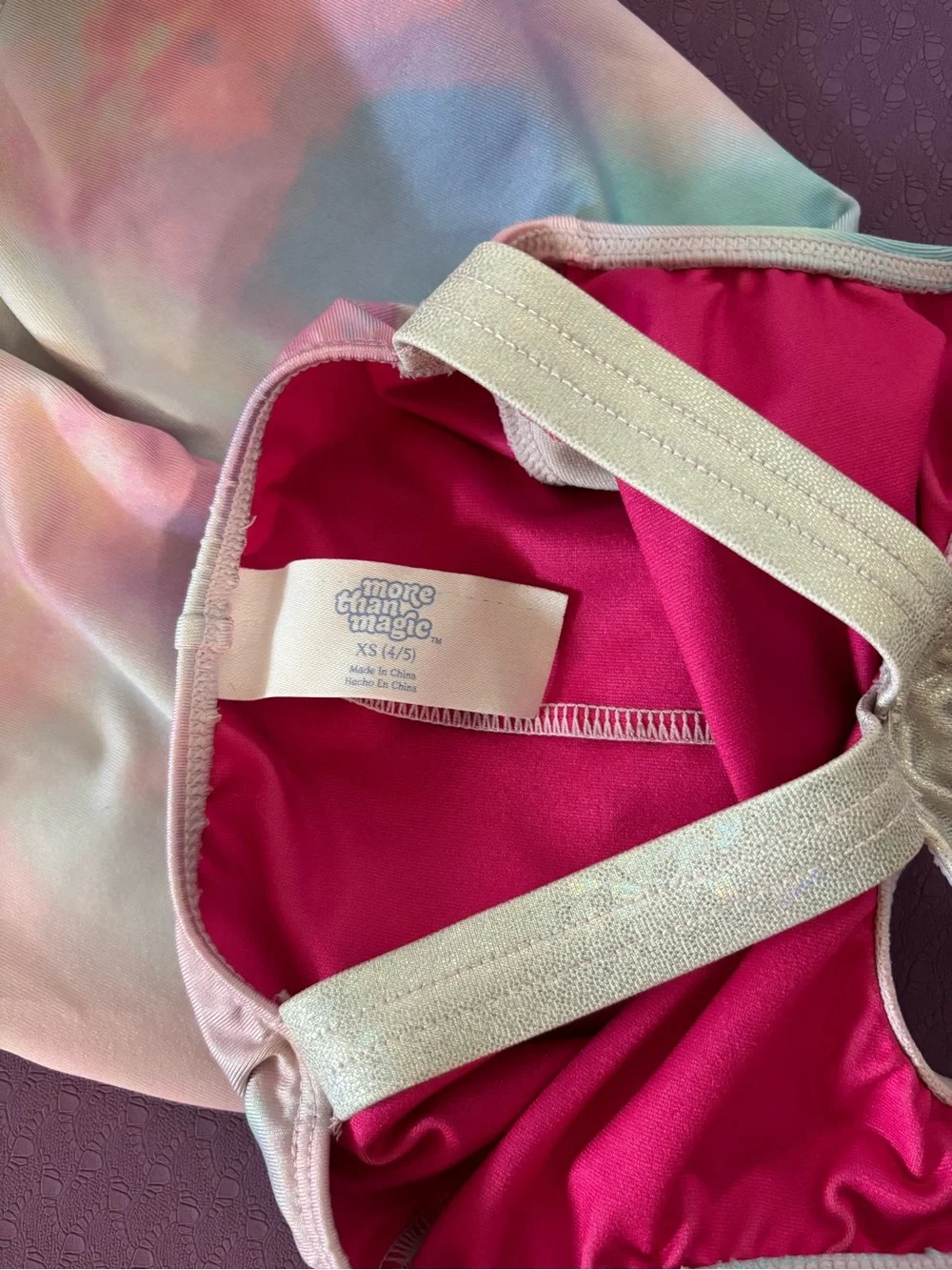 More Than Magic Pastel Girls One-Piece Gymnastics Leotard- Pink, Blue, Mint - Picture 3 of 3